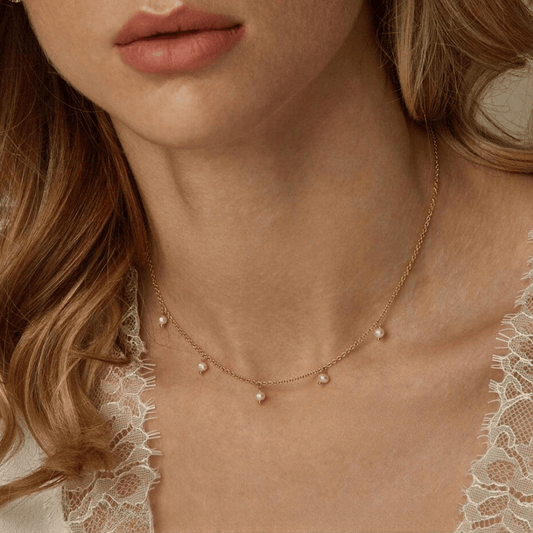Colar 5 Pérolas Dourado