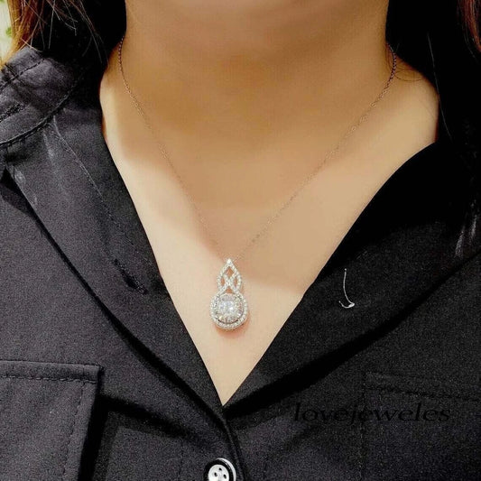 Colar Moissanite Luce Infinita com Halo em Prata 925