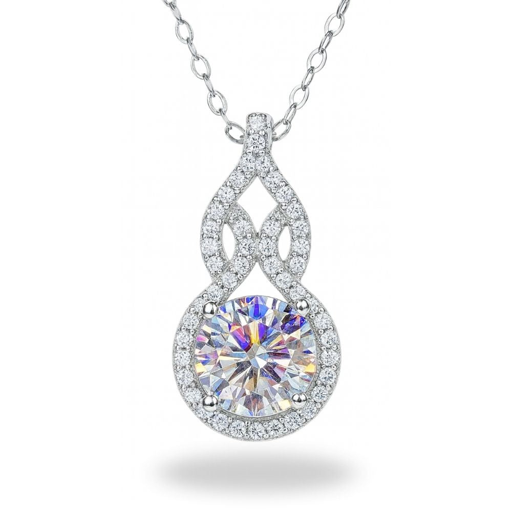 Colar Moissanite Luce Infinita com Halo em Prata 925