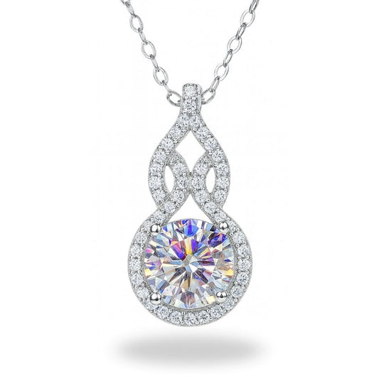 Colar Moissanite Luce Infinita com Halo em Prata 925