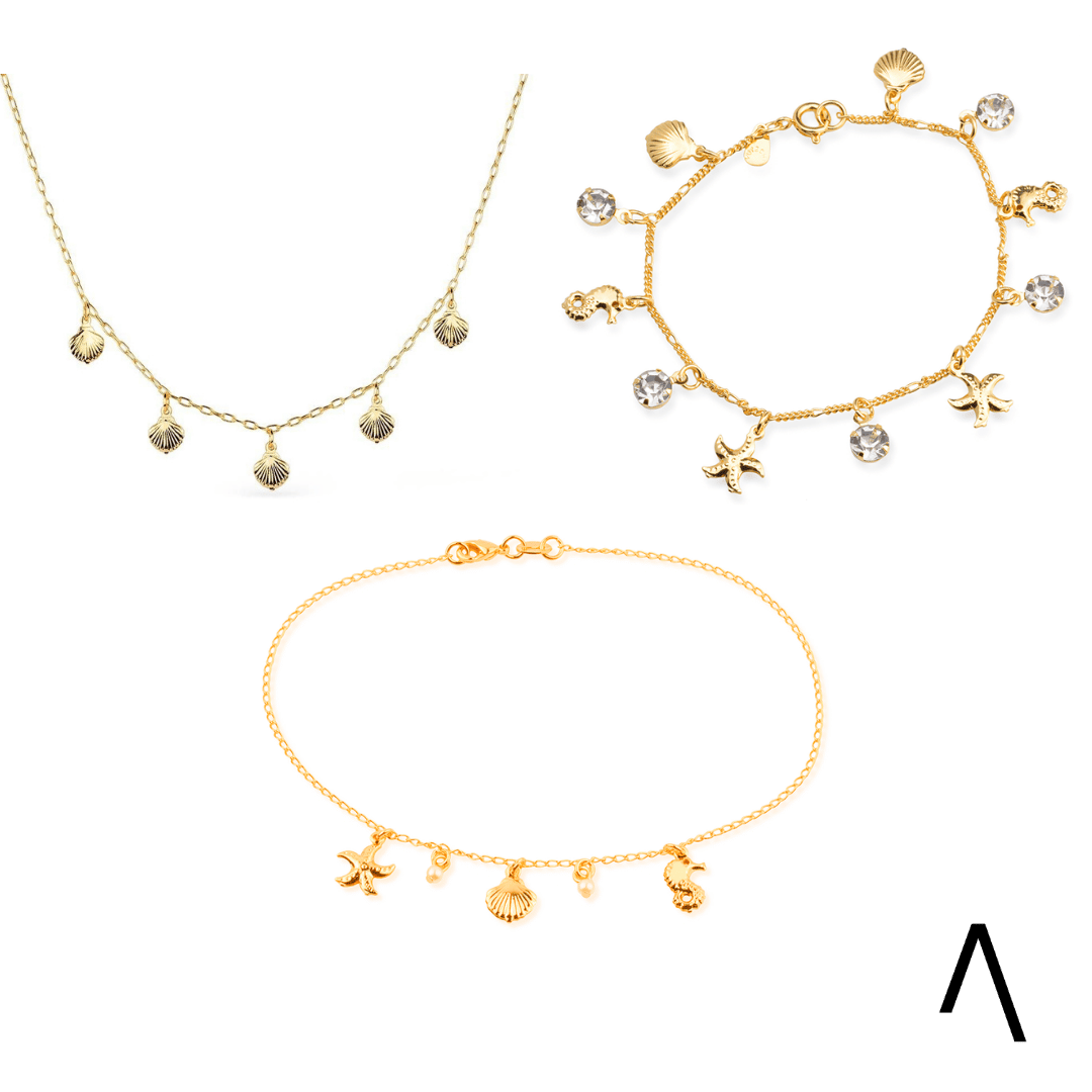 Conjunto Dourado Essência do Mar
