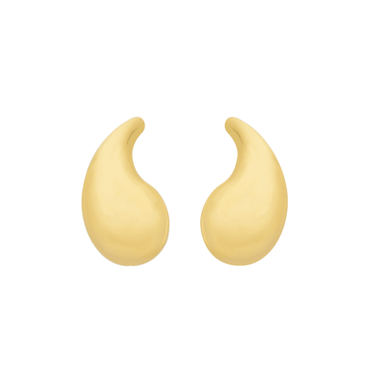 Brinco Dourado Gota Curvada Média