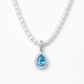 Colar de Pérolas Moissanite com Gema