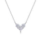 Colar Moissanite Coracao Triplo em Prata 925
