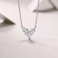 Colar Moissanite Coracao Triplo em Prata 925 fundo elegante
