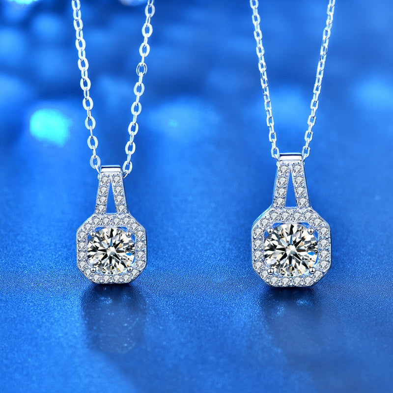 Colar Moissanite Eclat Majeste em Prata 925 1CT e 2CT