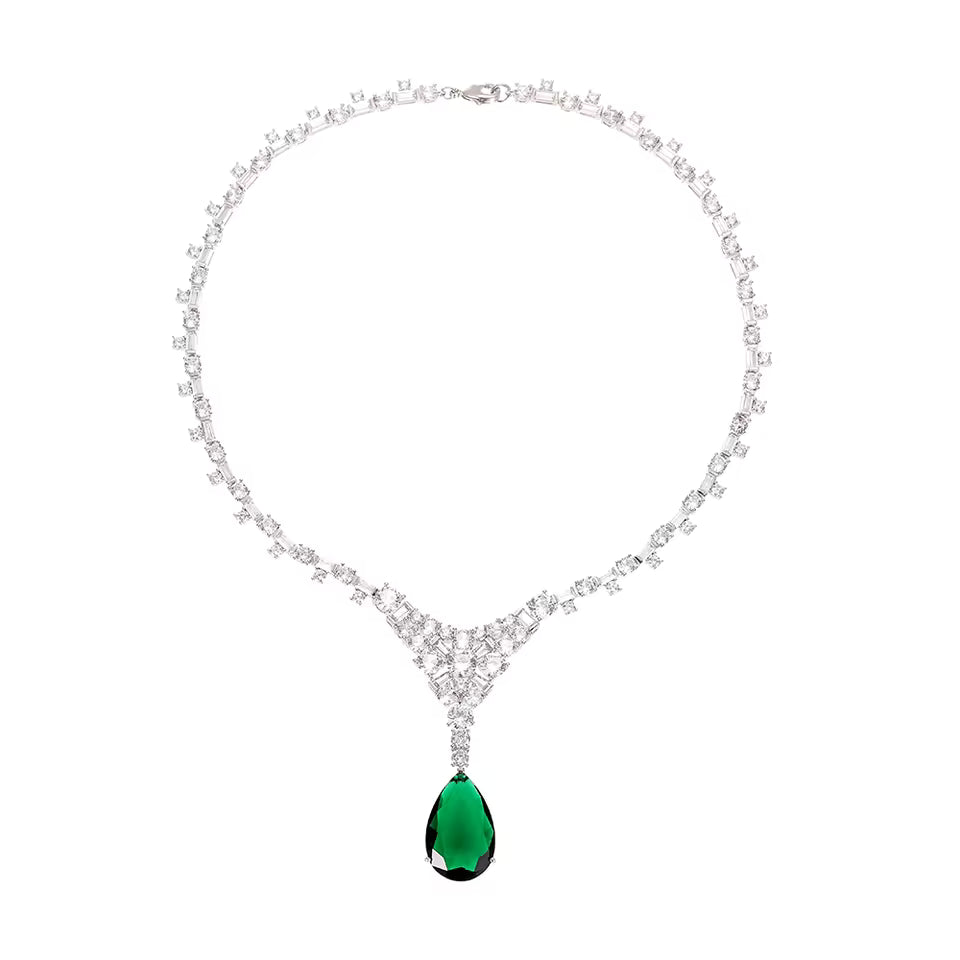 Colar Moissanite Royale Esmeralda em Prata 925