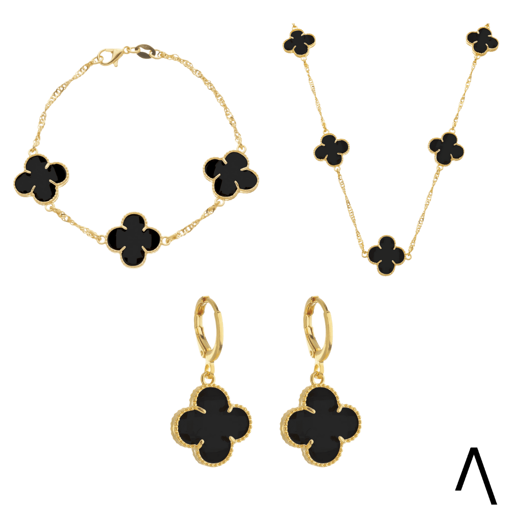 Conjunto_com_Trevo_Pretos_Dourados