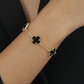 Conjunto com Trevos Pretos Dourados