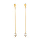 Brinco Dourado de Corrente com Pérola