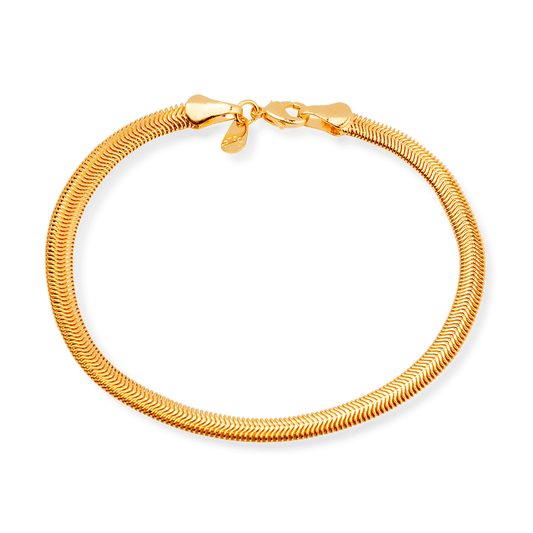 Pulseira Dourada Rabo de Rato em fundo branco